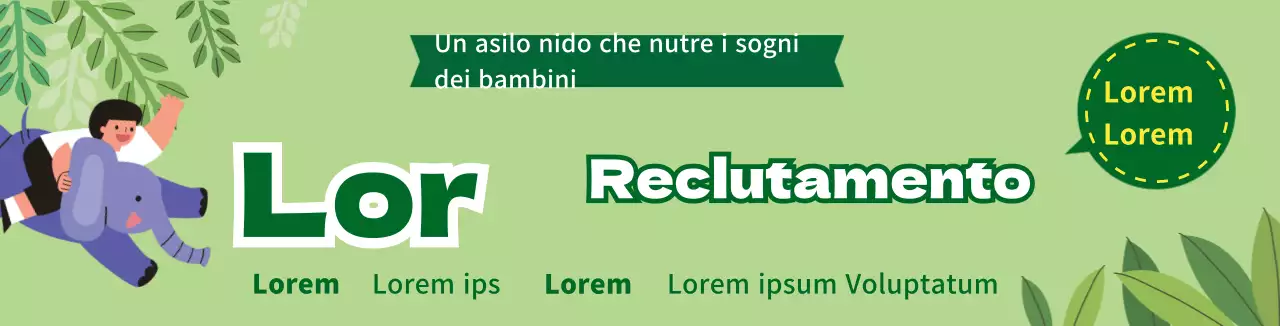 Verde carino personaggio illustrazione asilo reclutamento