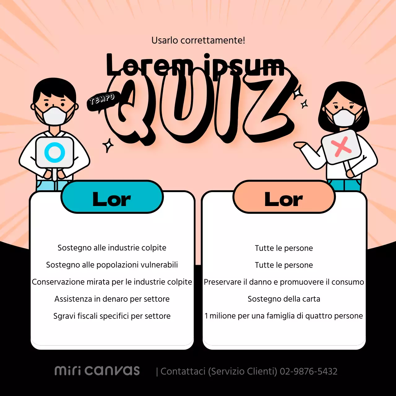 Arancione quizzo contrasto layout corona