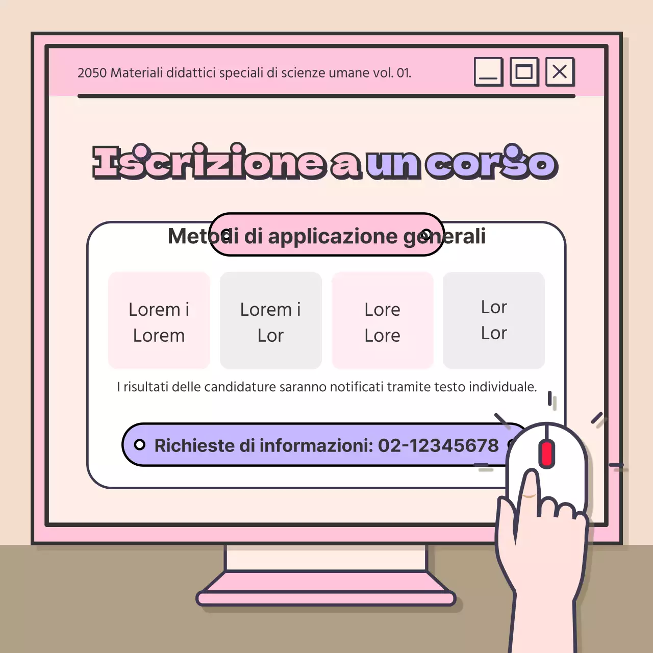 Un concetto carino per una lezione di scienze umane con accenti rosa e viola