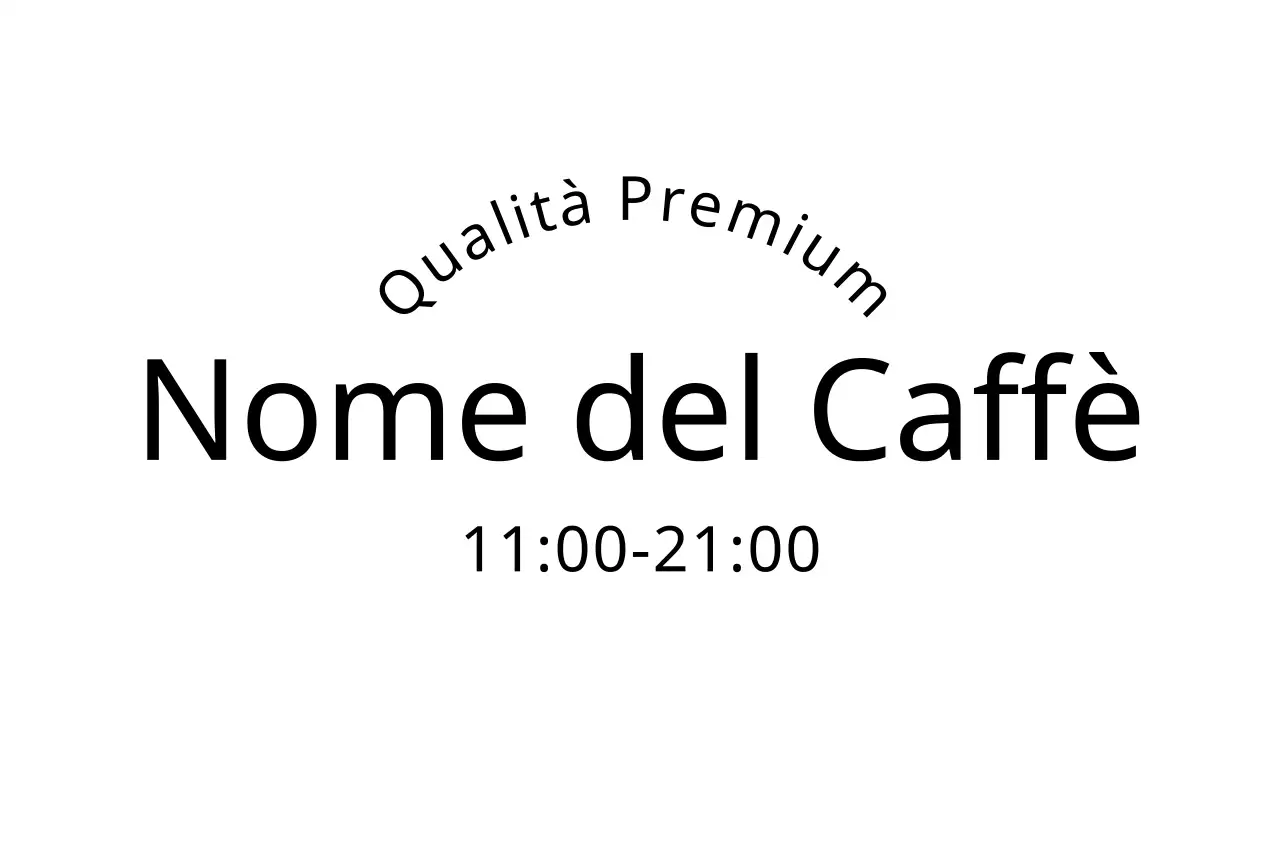 Logo semplice di un caffè con testo in bianco e nero