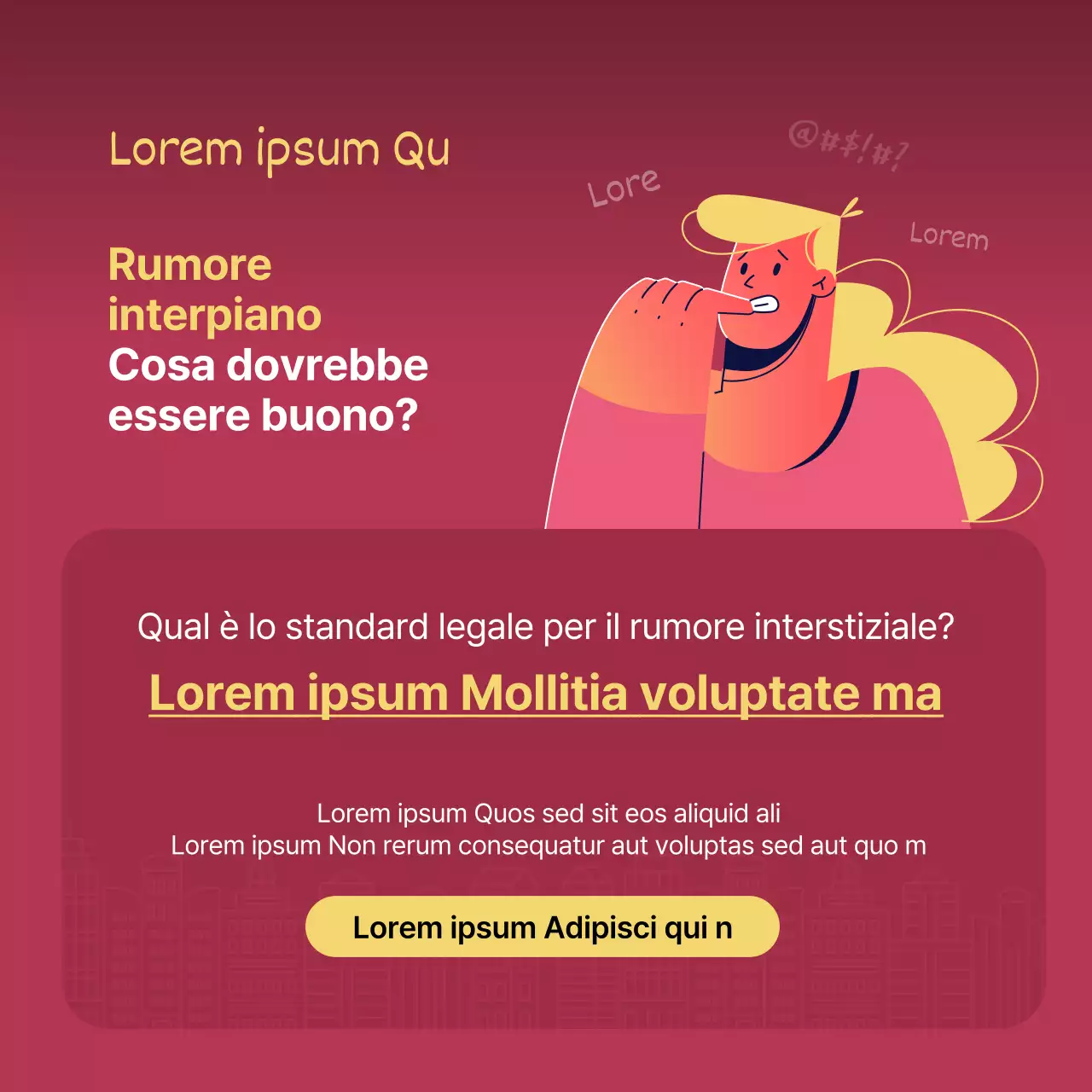 Criteri di rumore interpiano e suggerimenti di soluzione in verde e rosso