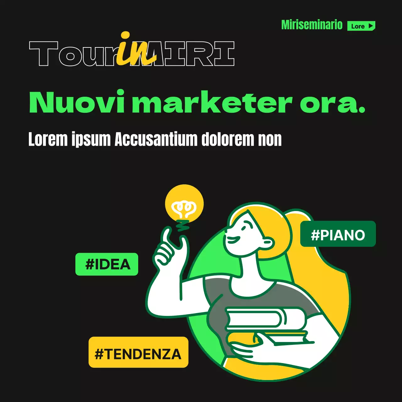 Nero Verde lime Giallo Semplice concetto di illustrazione ad alto contrasto tema di introduzione al dipartimento