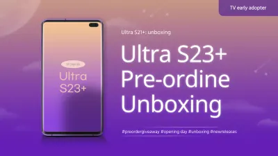 Miniatura dell'unboxer del telefono con concetto di cielo notturno spaziale viola