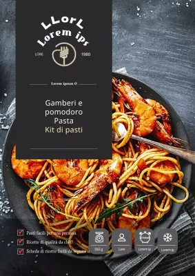 Progettazione di etichette per kit di pasta per ristoranti