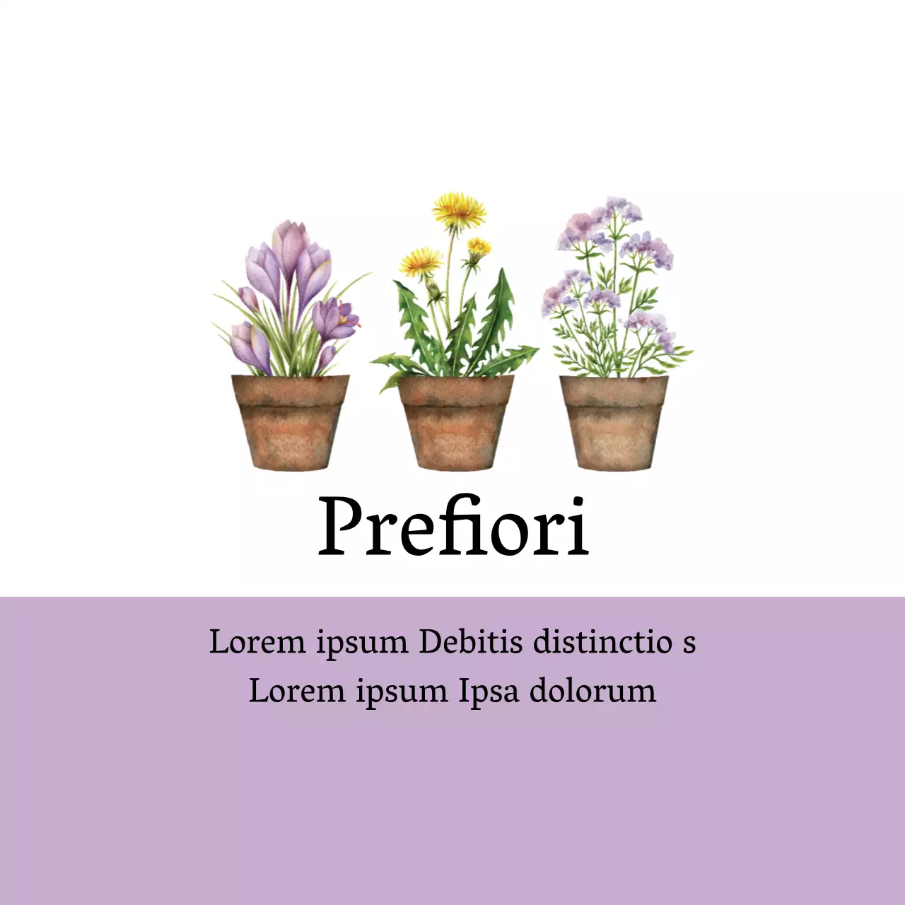 Etichetta ordinata del giardino botanico con illustrazione viola