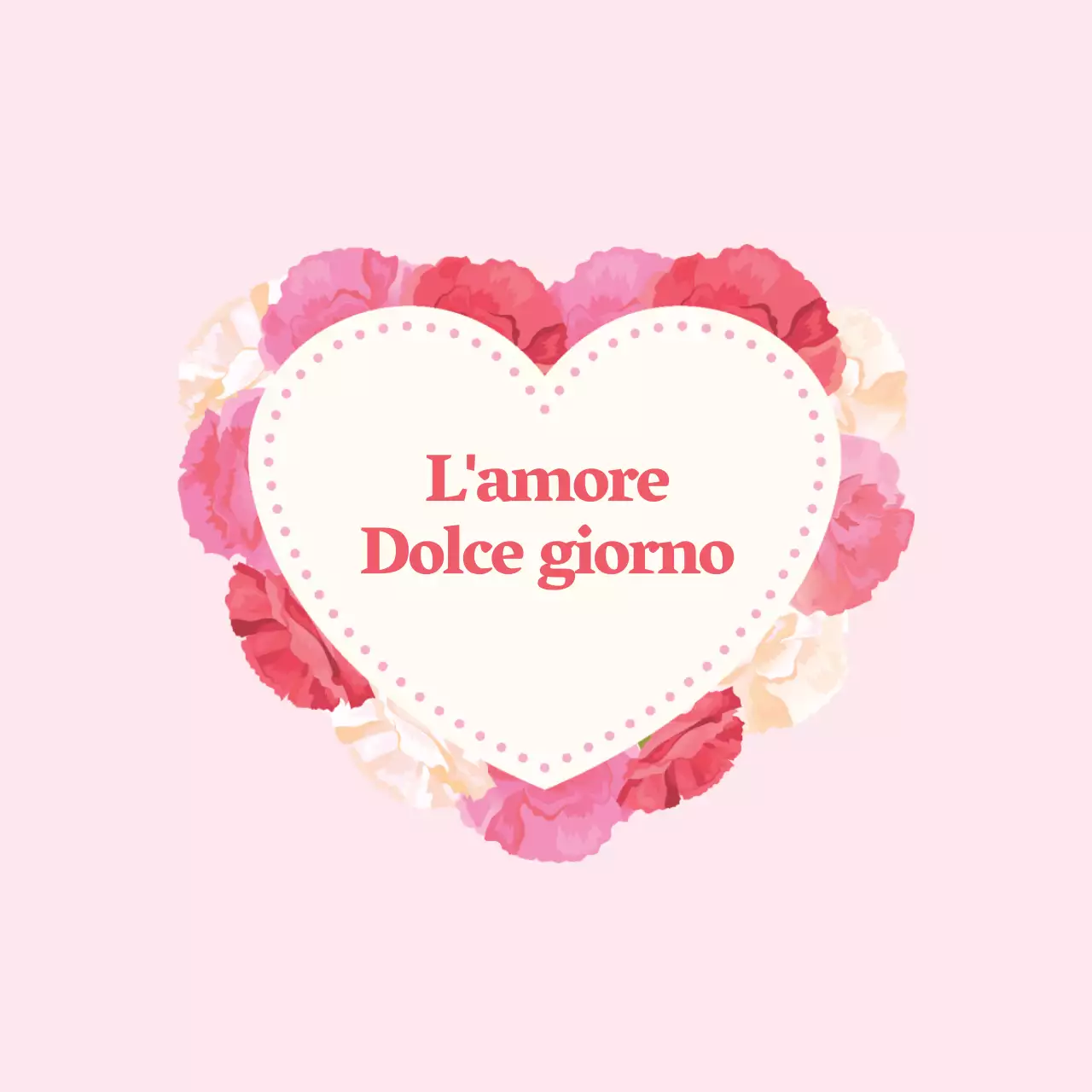 Etichetta di San Valentino con cuore sentimentale illustrato in rosa