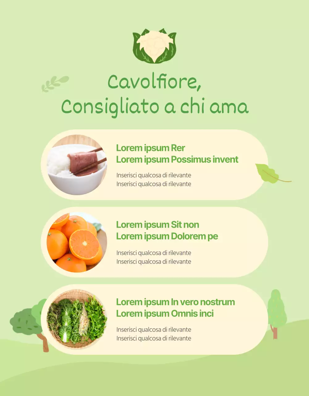 Promuovere la descrizione del cavolfiore verde e giallo naturale