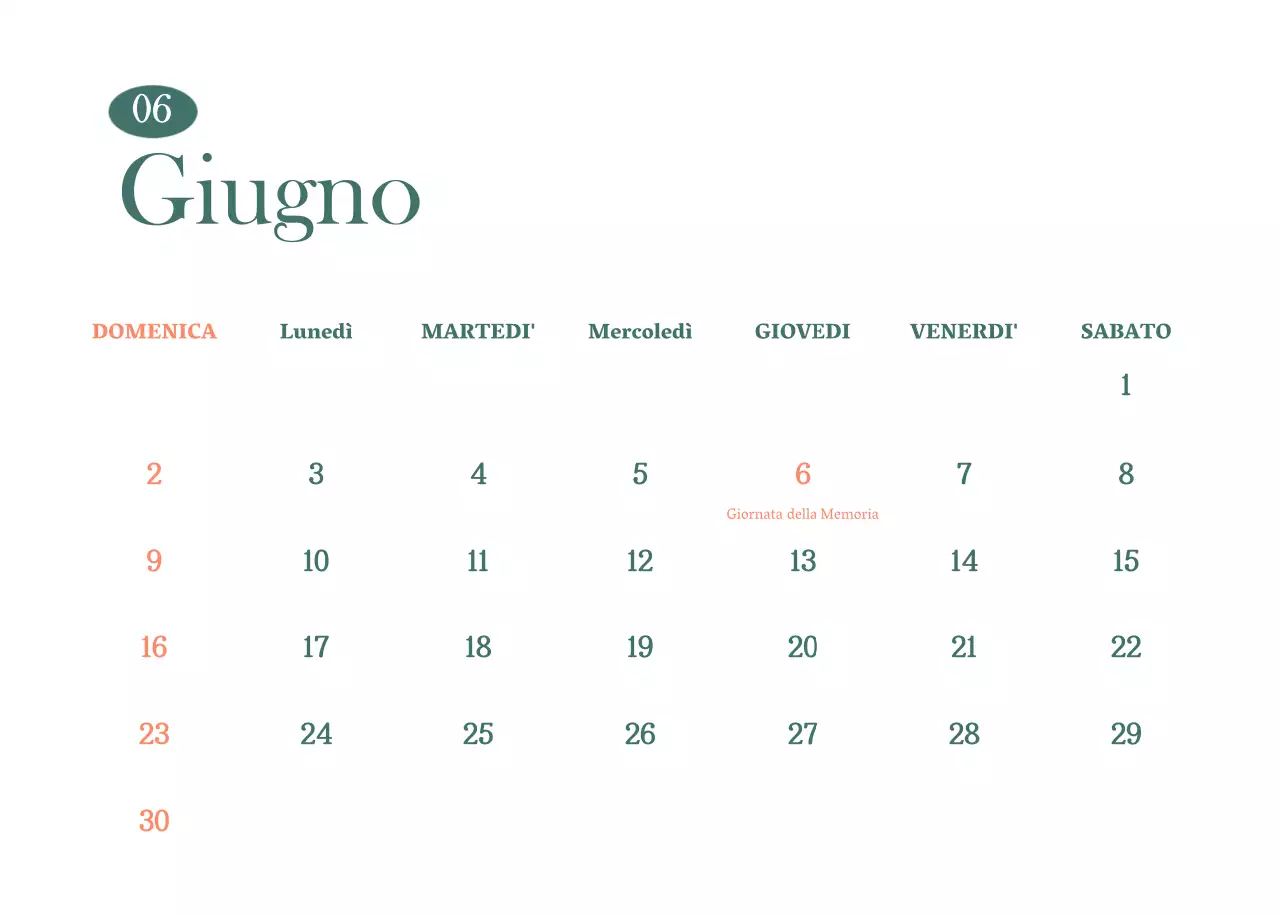 Calendario dei bar con i consigli per le bevande del mese