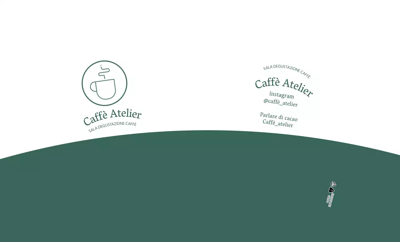 Bianco verde semplice linea illustrazione caffè