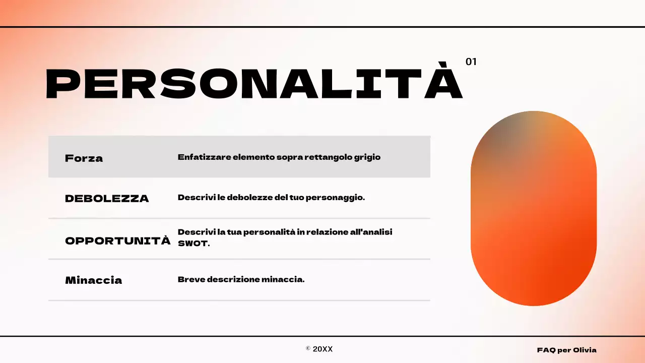 Una semplice infografica di concetto a gradienti in arancione e bianco Chi siamo