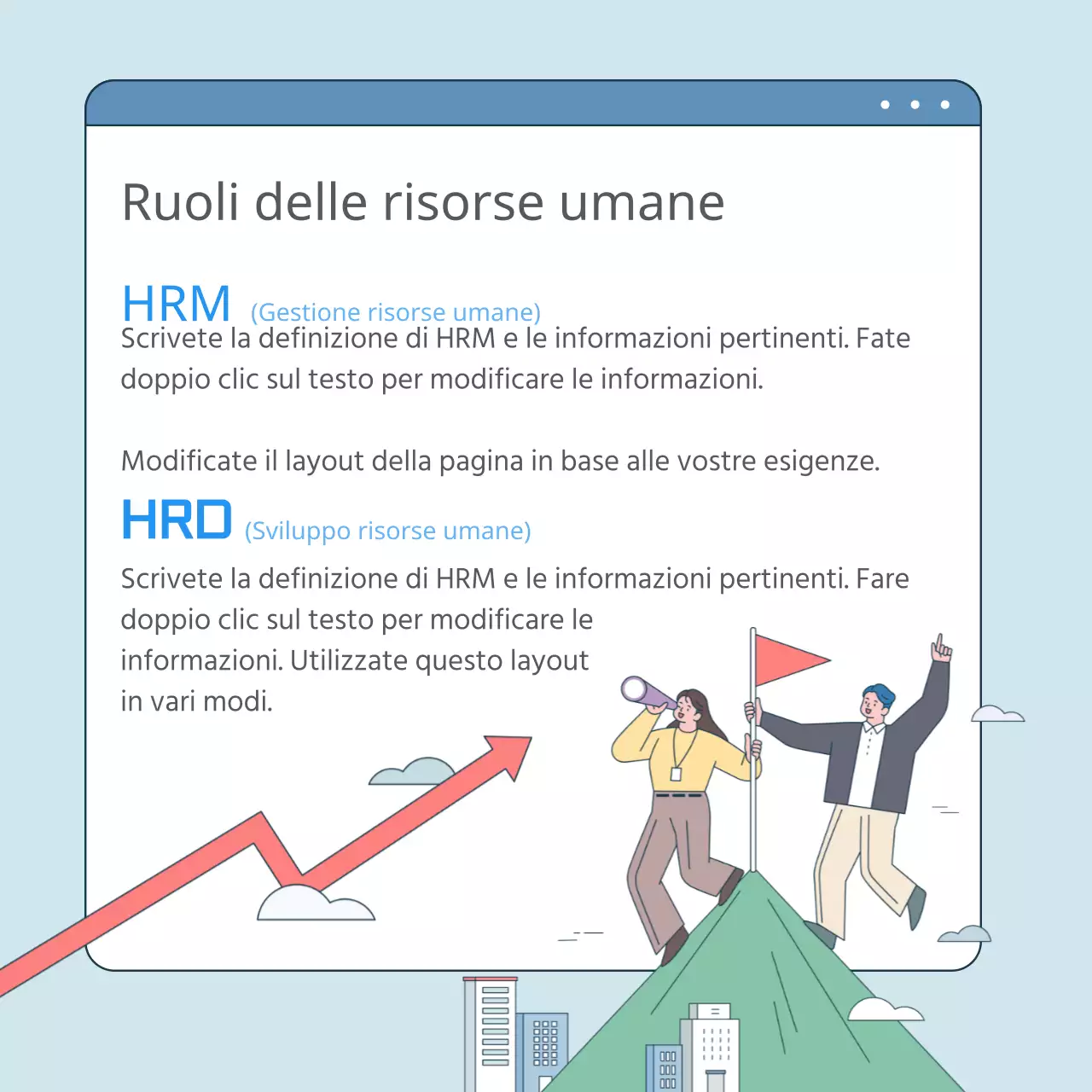 Per saperne di più sul nostro team HR guidato da illustrazioni Descrizione del lavoro Intervista Competenze fondamentali CardNews