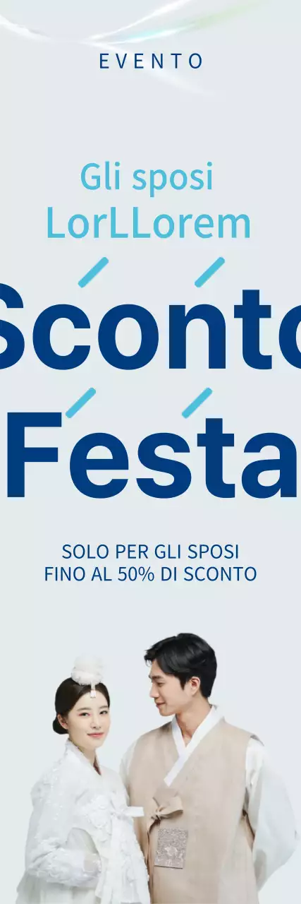 Striscione di vendita di elettrodomestici estivi Newlyweds in blu e azzurro