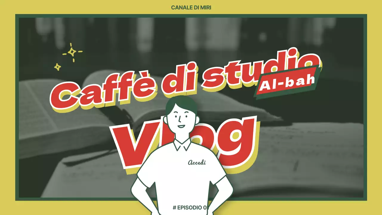 Vlog StudyCafe in verde e rosso (miniatura YouTube/Podpod)