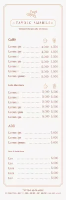 Una guida al menu del caffè con un concetto di cornice emozionale