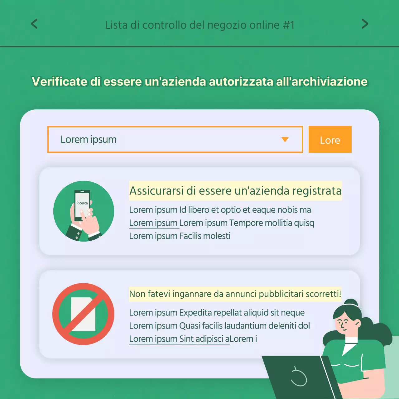 Tono verde Punto arancione Illustrazione semplice Carta per la Giornata della sicurezza alimentare Notizie