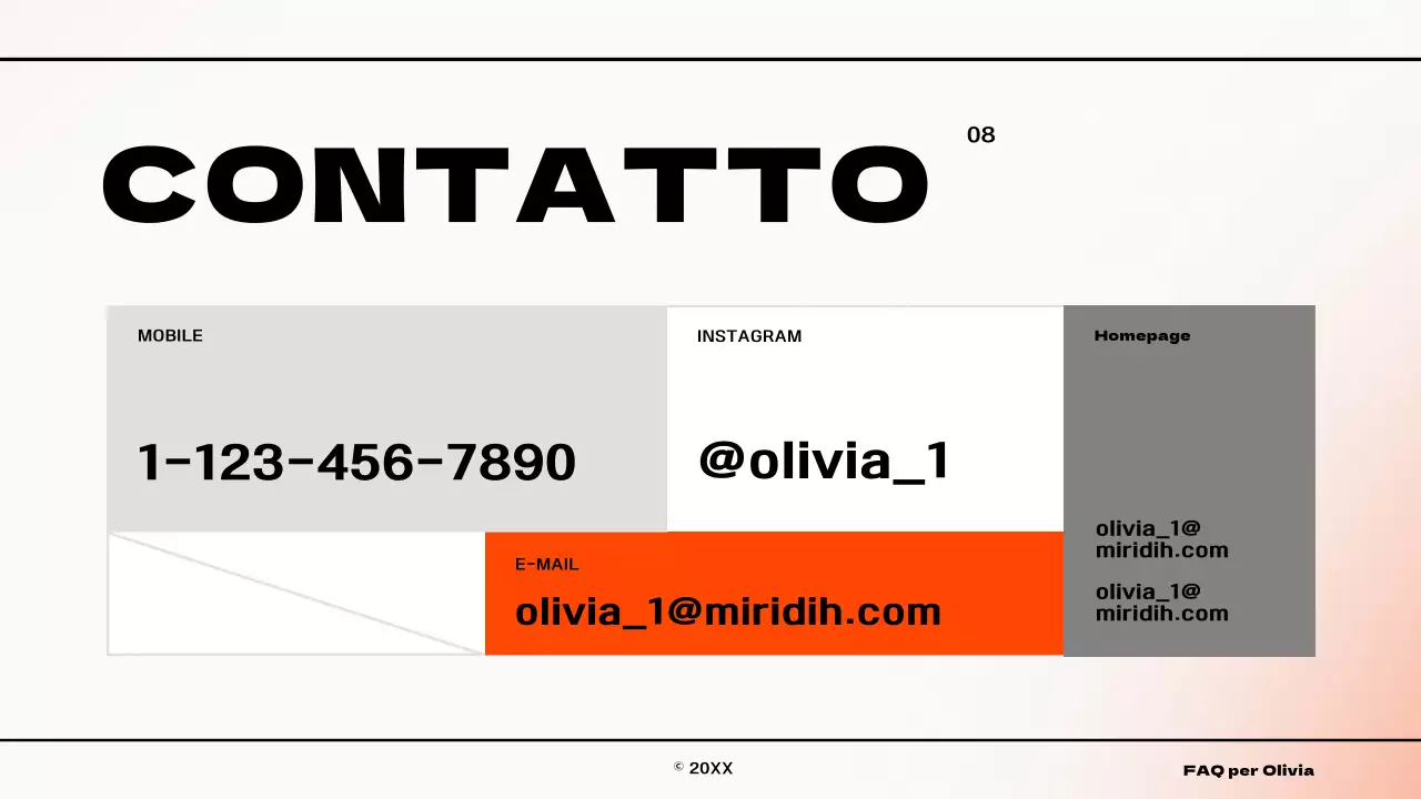 Una semplice infografica di concetto a gradienti in arancione e bianco Chi siamo