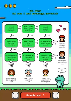 Mettete alla prova il vostro gusto per i simpatici personaggi con un'atmosfera da gioco retrò in pixel