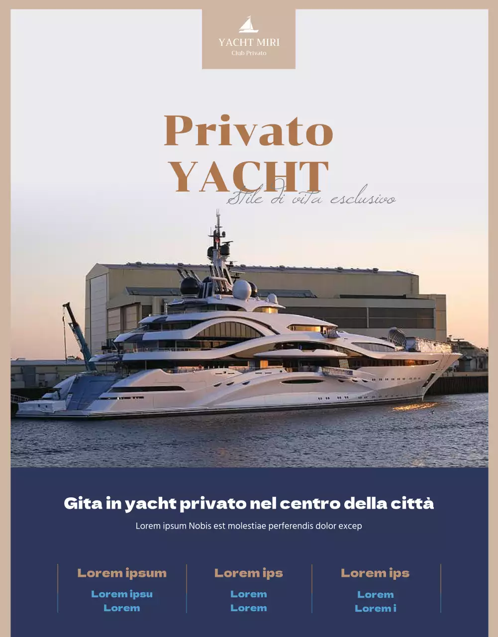Uno yacht club privato in marina d'oro