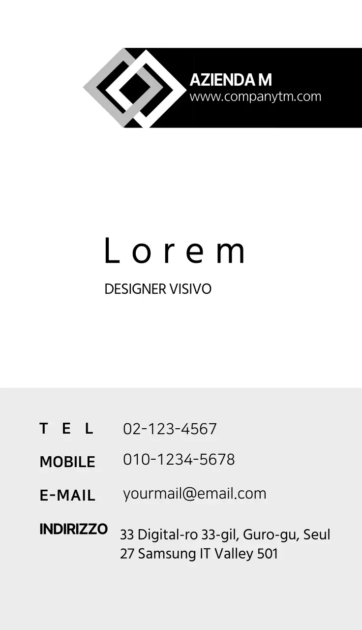 Biglietto da visita aziendale generale