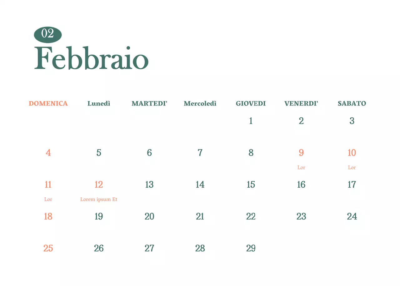 Calendario dei bar con i consigli per le bevande del mese
