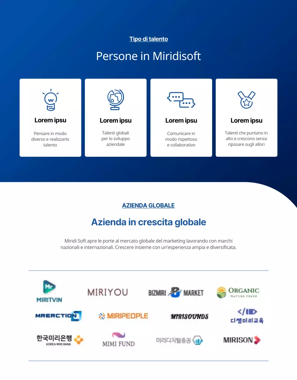 Offerte di lavoro per marketer sul gradiente blu