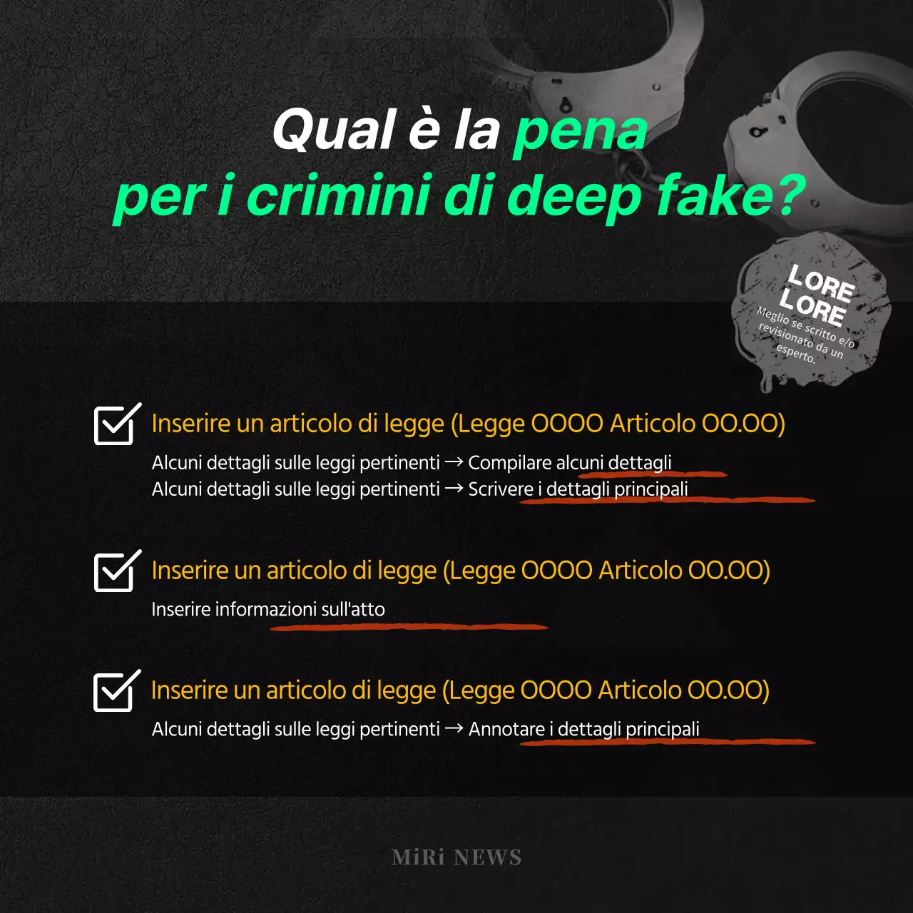 Il crimine del deepfake in bianco e nero CardNews