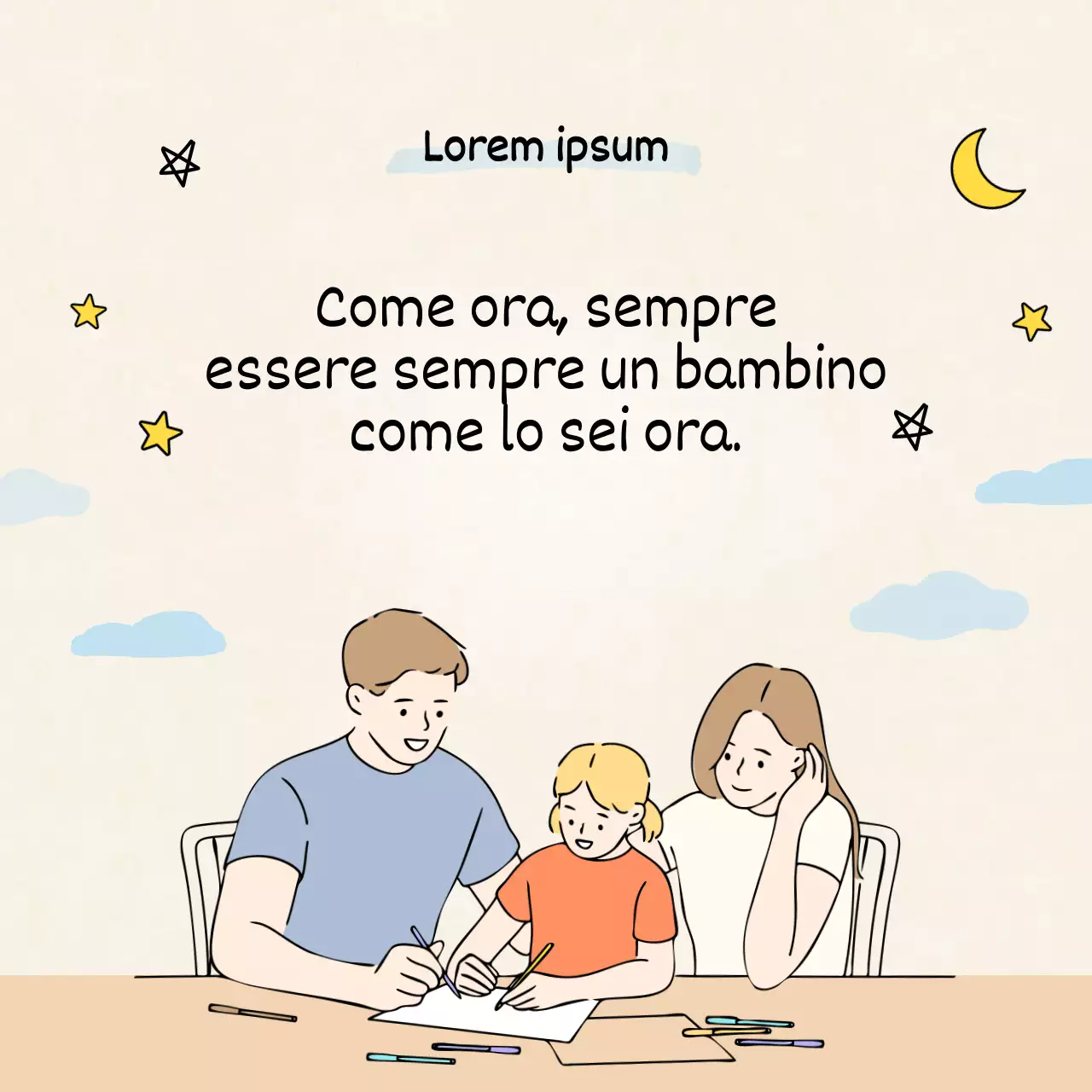 Scritta Happy Children's Day su sfondo beige