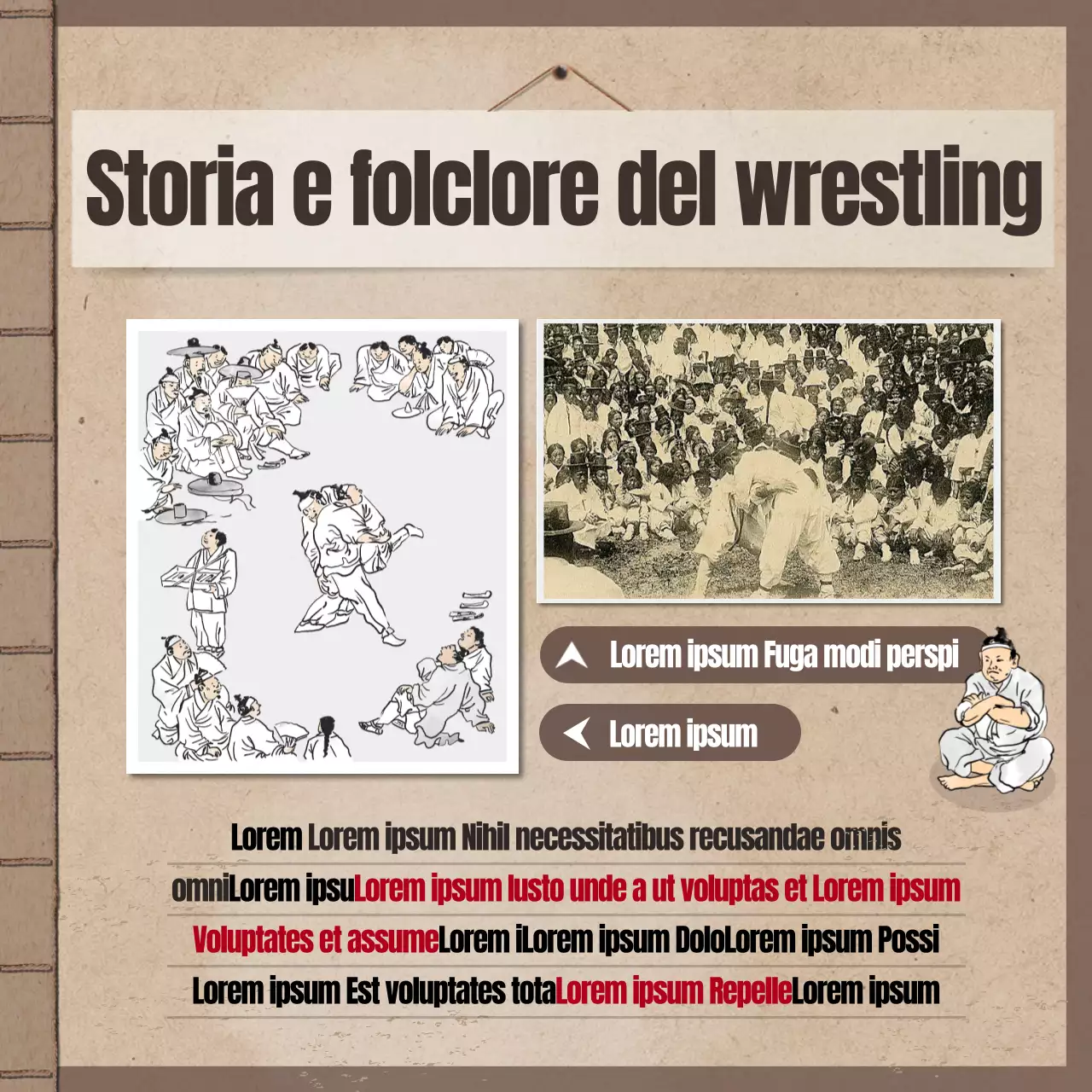 Design classico con sfondo marrone e tradizionale di un libro Design classico con sfondo marrone e tradizionale di un libro Usanze del Capodanno cinese Wrestling Card News