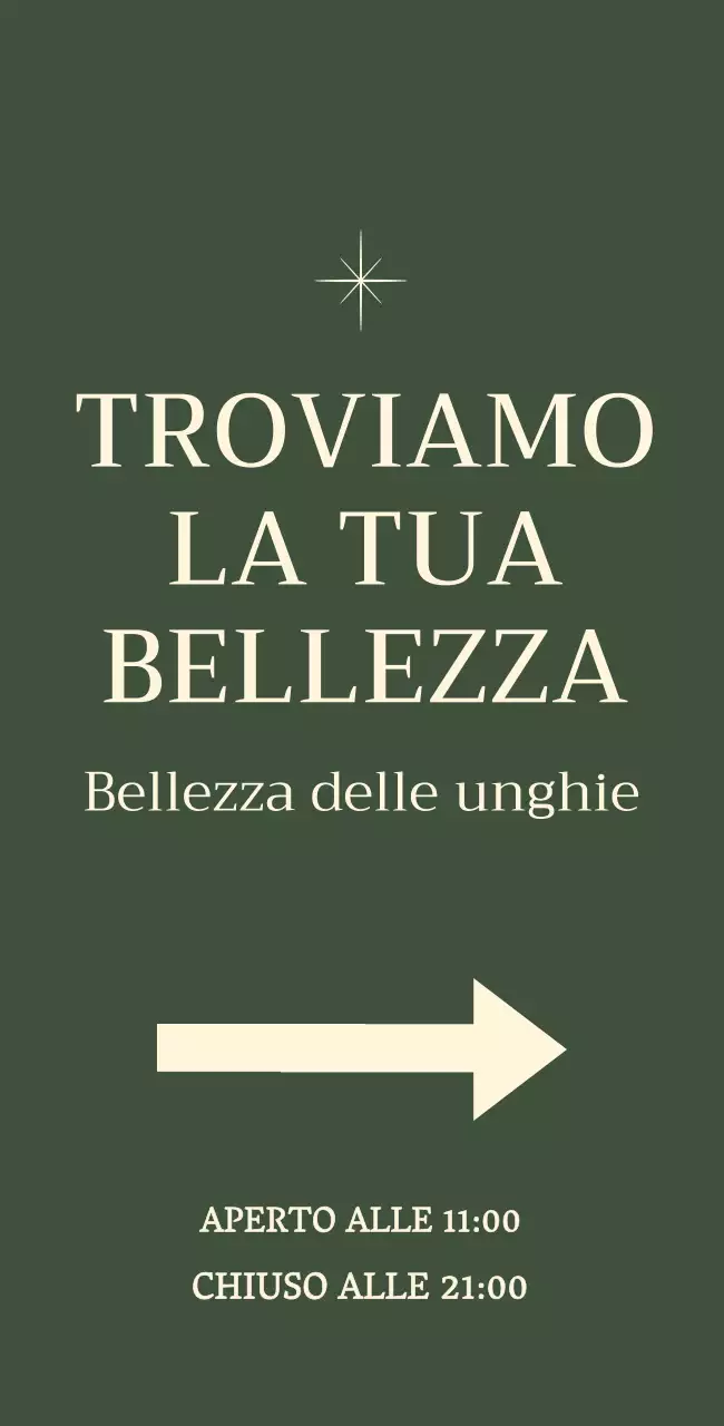 Segno delle unghie con illustrazione di stelle su sfondo verde