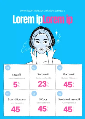 Illustrazione della cura della pelle in blu e rosa evento estivo di dermatologia