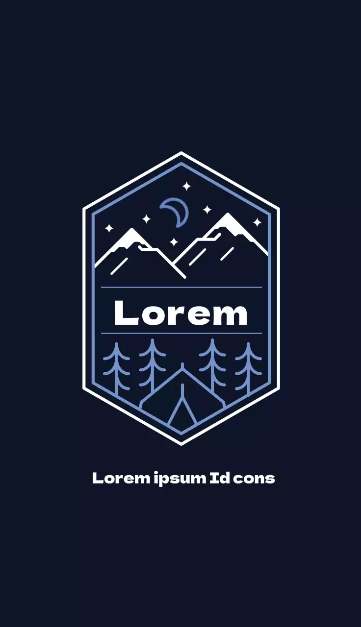 Illustrazione blu del campeggio semplice