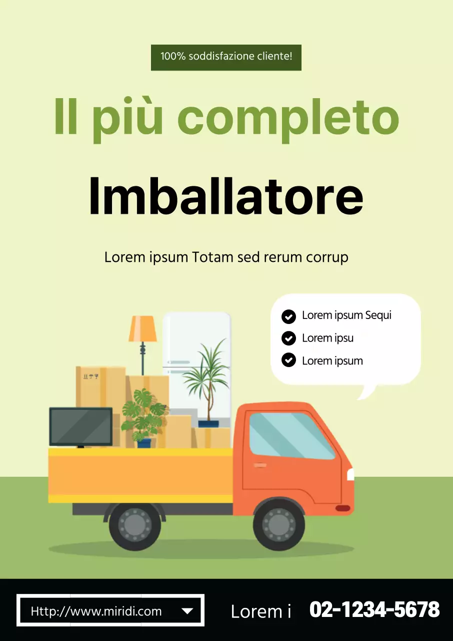 Illustrazione verde L'imballaggio ordinato favorisce il trasloco