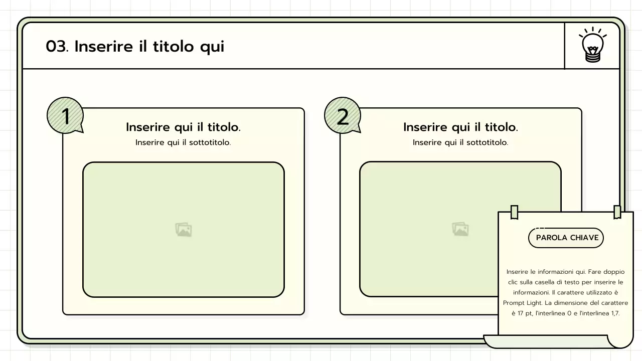 Un kit di presentazione di base nei colori giallo, verde lime e blu.