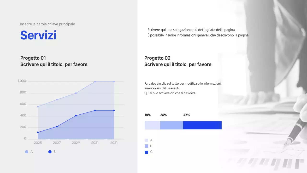 Profilo aziendale dell'azienda IT in blu (presentazione)