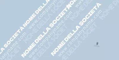 Testo blu del marchio