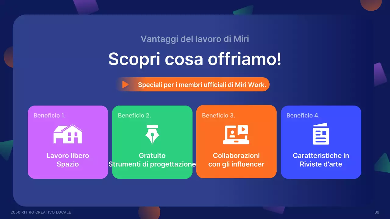 Reclutamento di creativi locali con forme in blu marino e colori d'accento