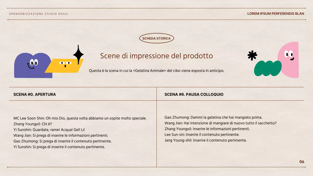 La proposta del talento web Hyun Chan con uno sfondo di carta e forme geometriche colorate