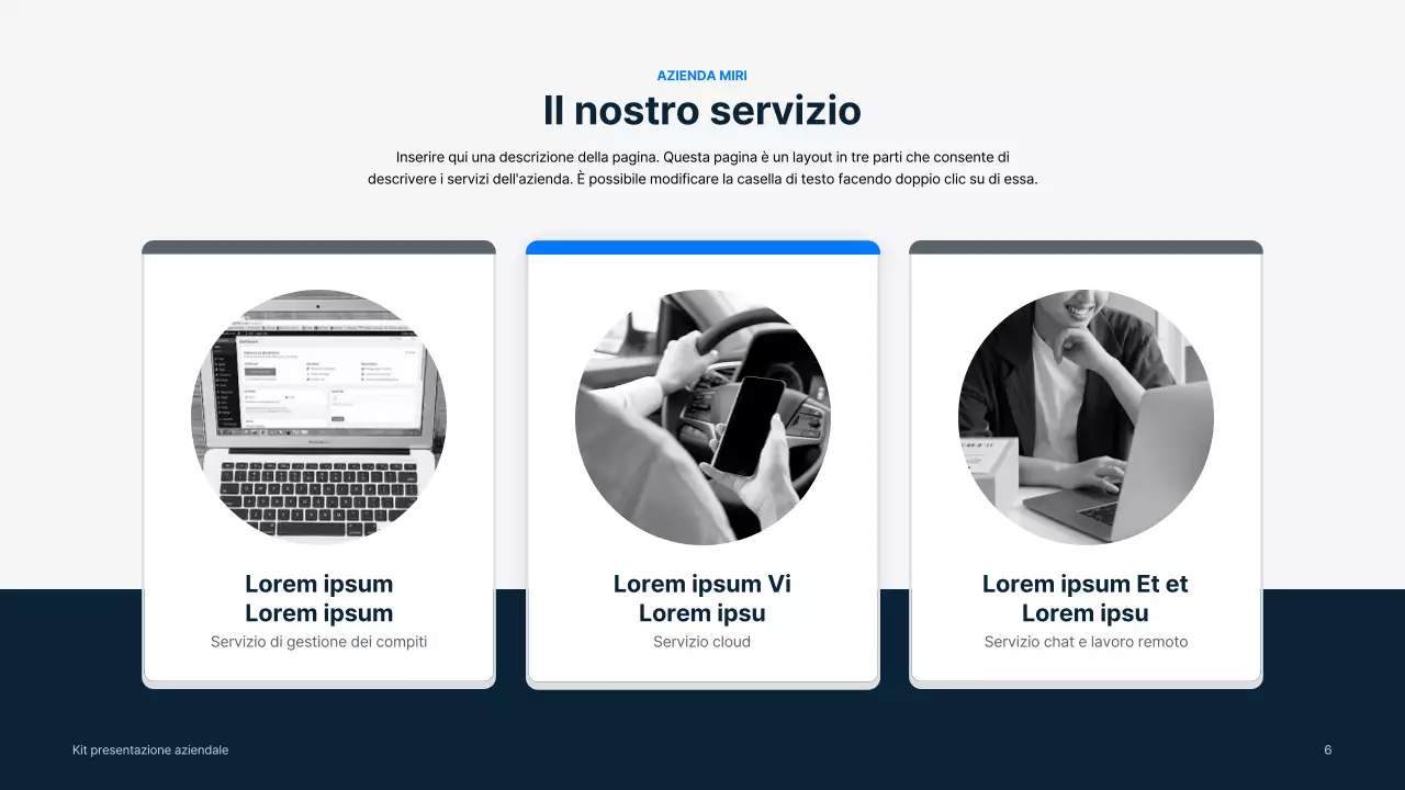 Materiali aziendali semplici in blu e grigio