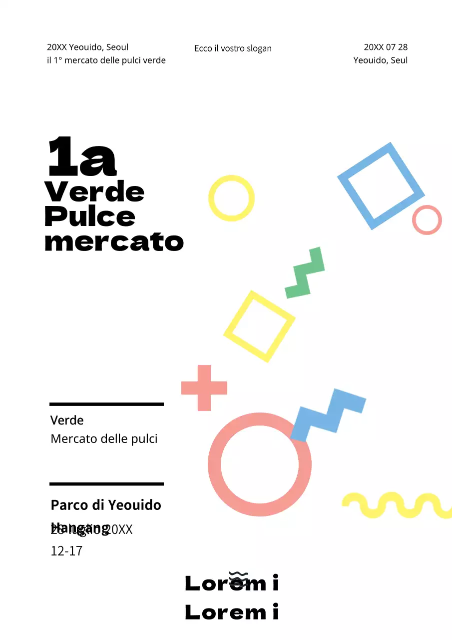 Un semplice poster per promuovere il vostro mercatino delle pulci