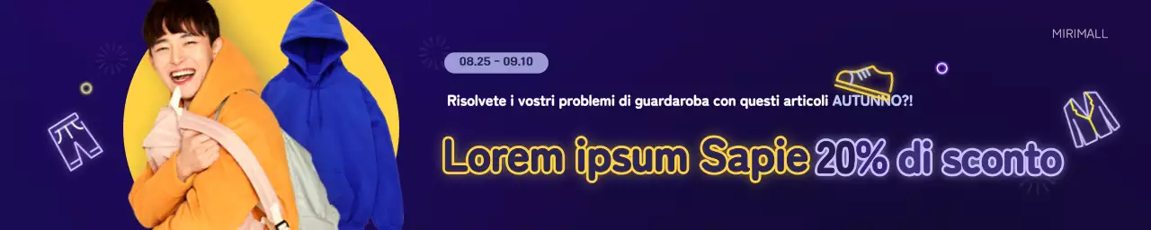 Promozione di abbigliamento concettuale giallo neon e blu