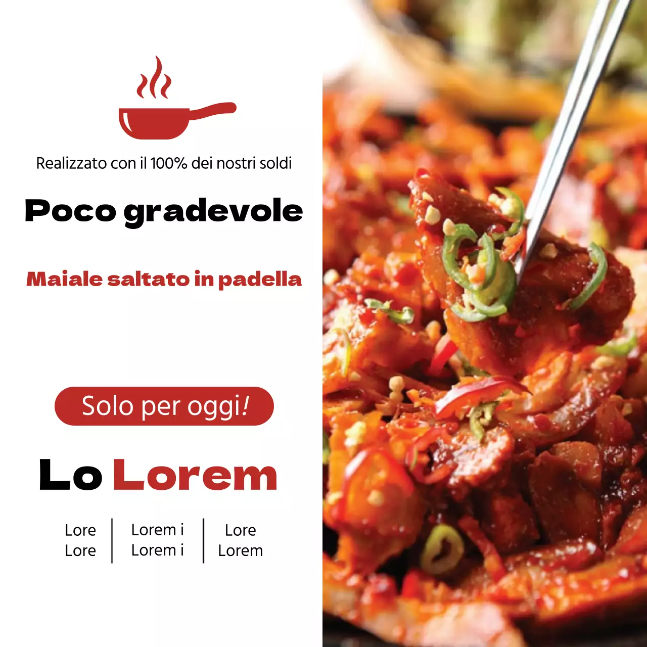 Cibo fritto aromatizzato e piccante in promozione solo per oggi