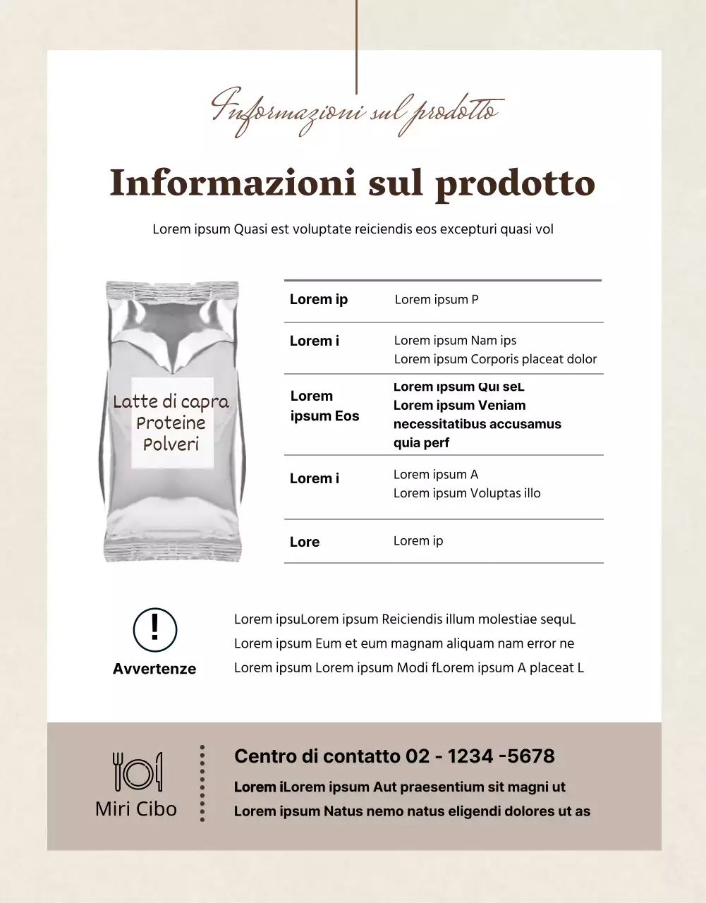 Una semplice polvere proteica di colore beige (altro)