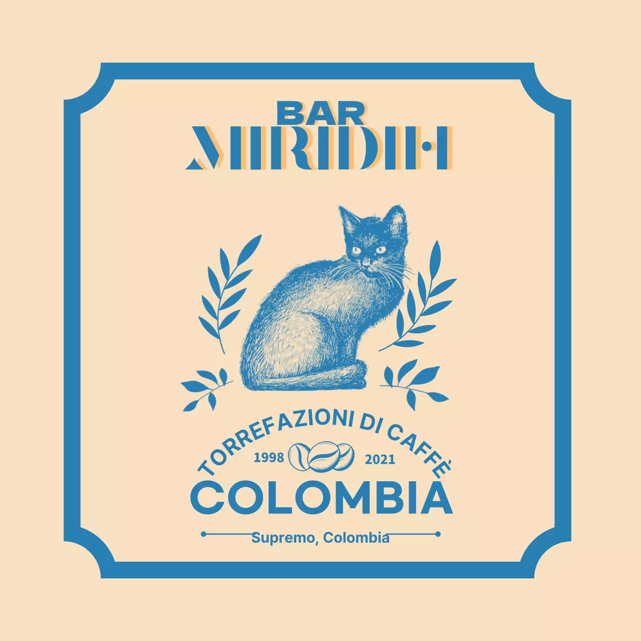 Una guida alle marche e ai chicchi di caffè con un design tipografico beige e blu2