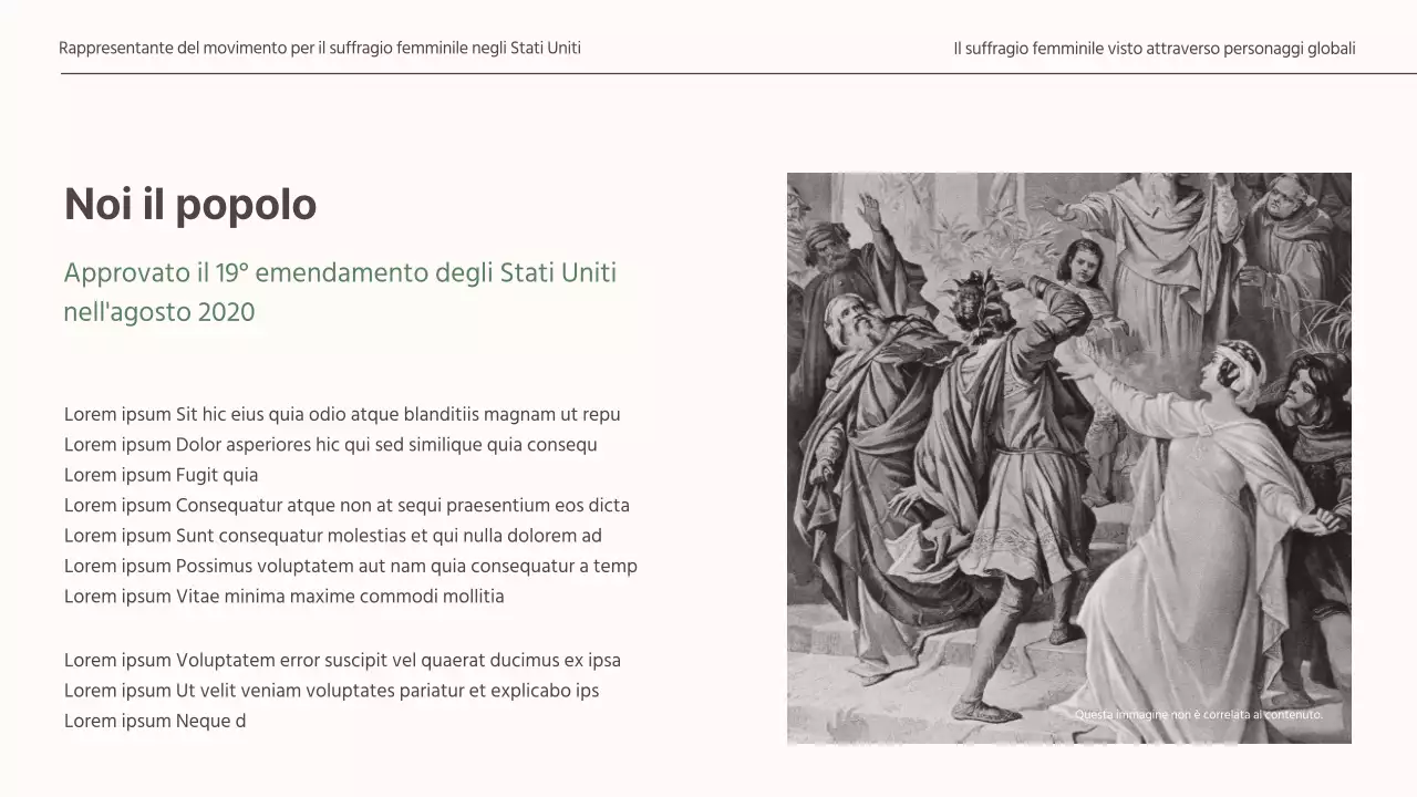  Presentazione di un concetto sommesso per un incarico di suffragio femminile globale