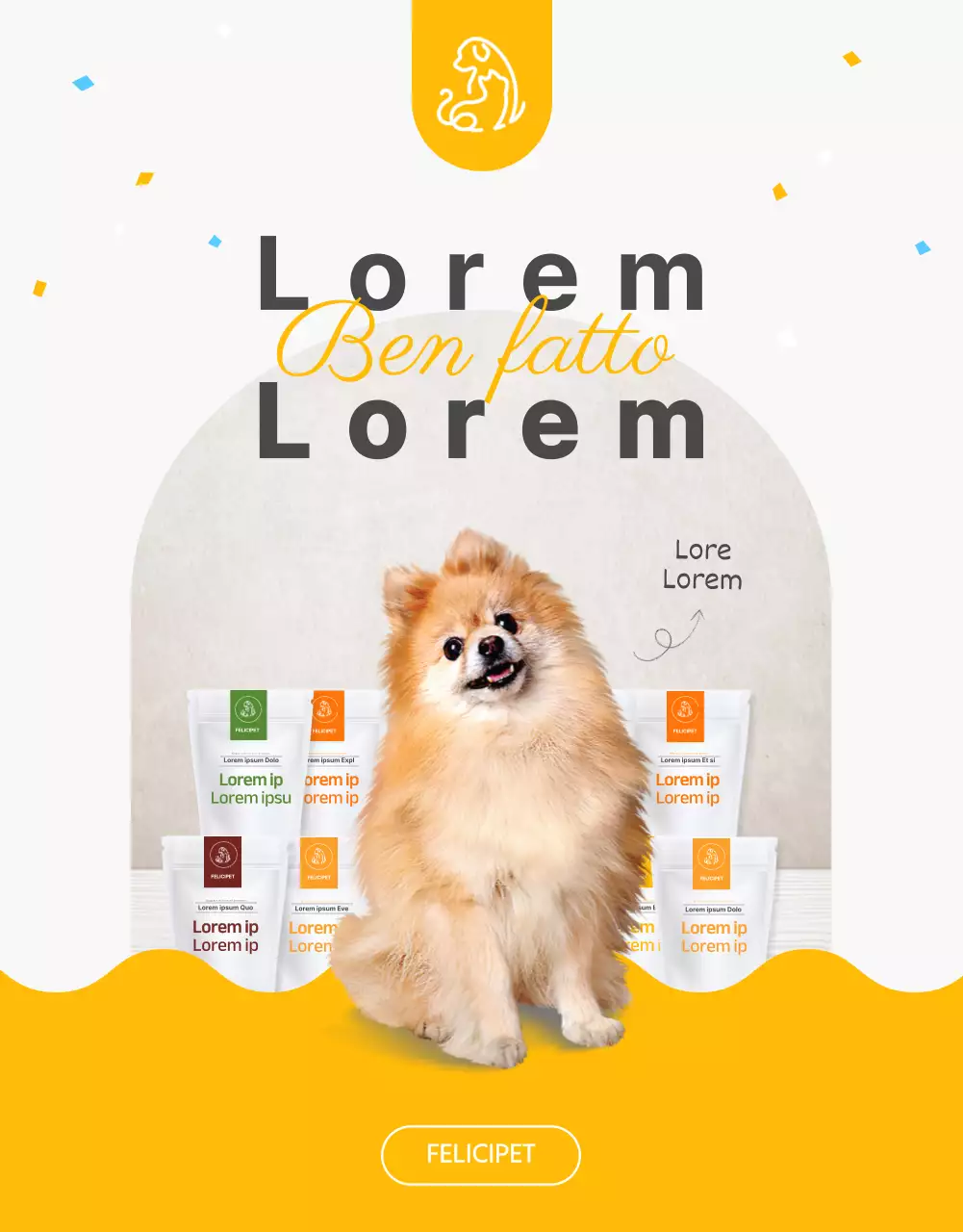 Sui bocconcini per animali domestici fatti in casa con un tocco di giallo e verde