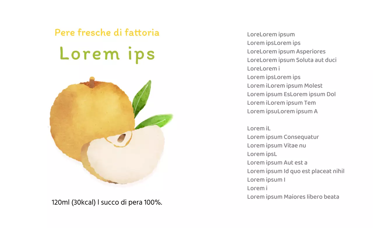 Adesivi con sensazione di succo di pera in acquerello giallo