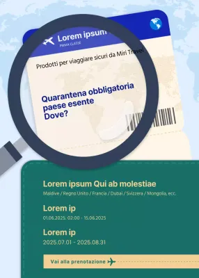 Prodotto di viaggio sicuro con un concetto di biglietto aereo verde-blu