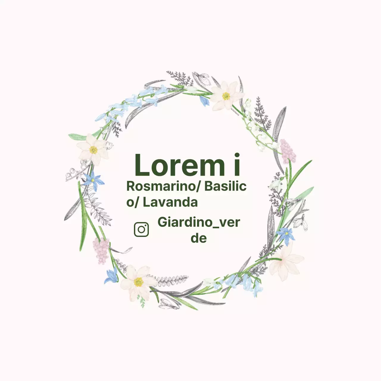 Illustrazione verde dell'etichetta di un'azienda agricola di erbe aromatiche