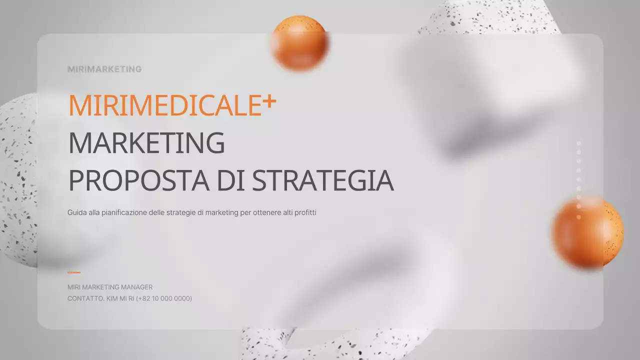 Marketing di un centro medico in 3D stereoscopico in grigio e arancione