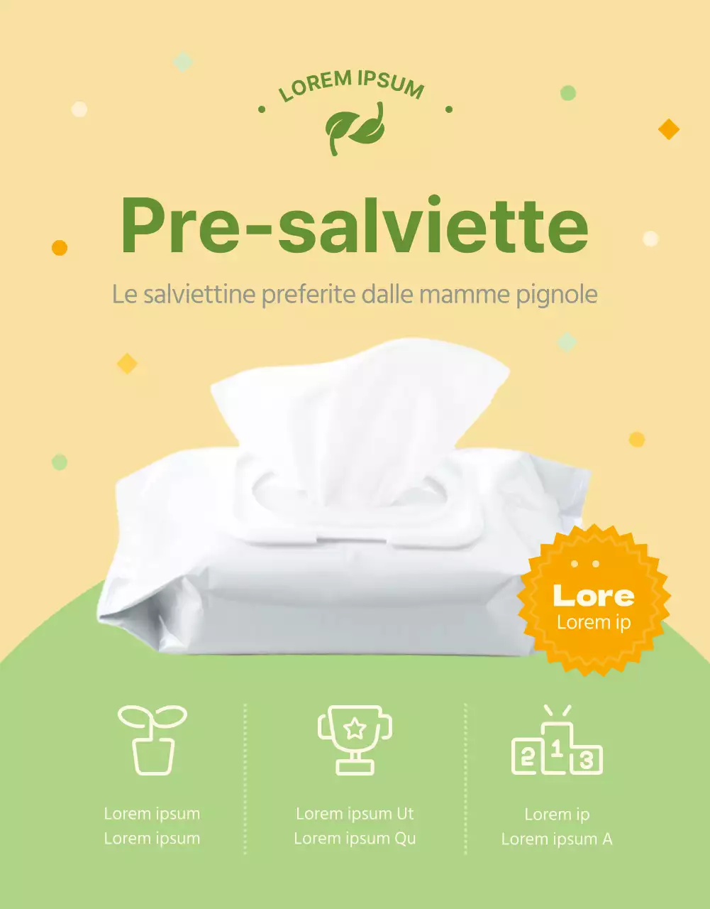 Spiegazione delle semplici salviette gialle e chartreuse